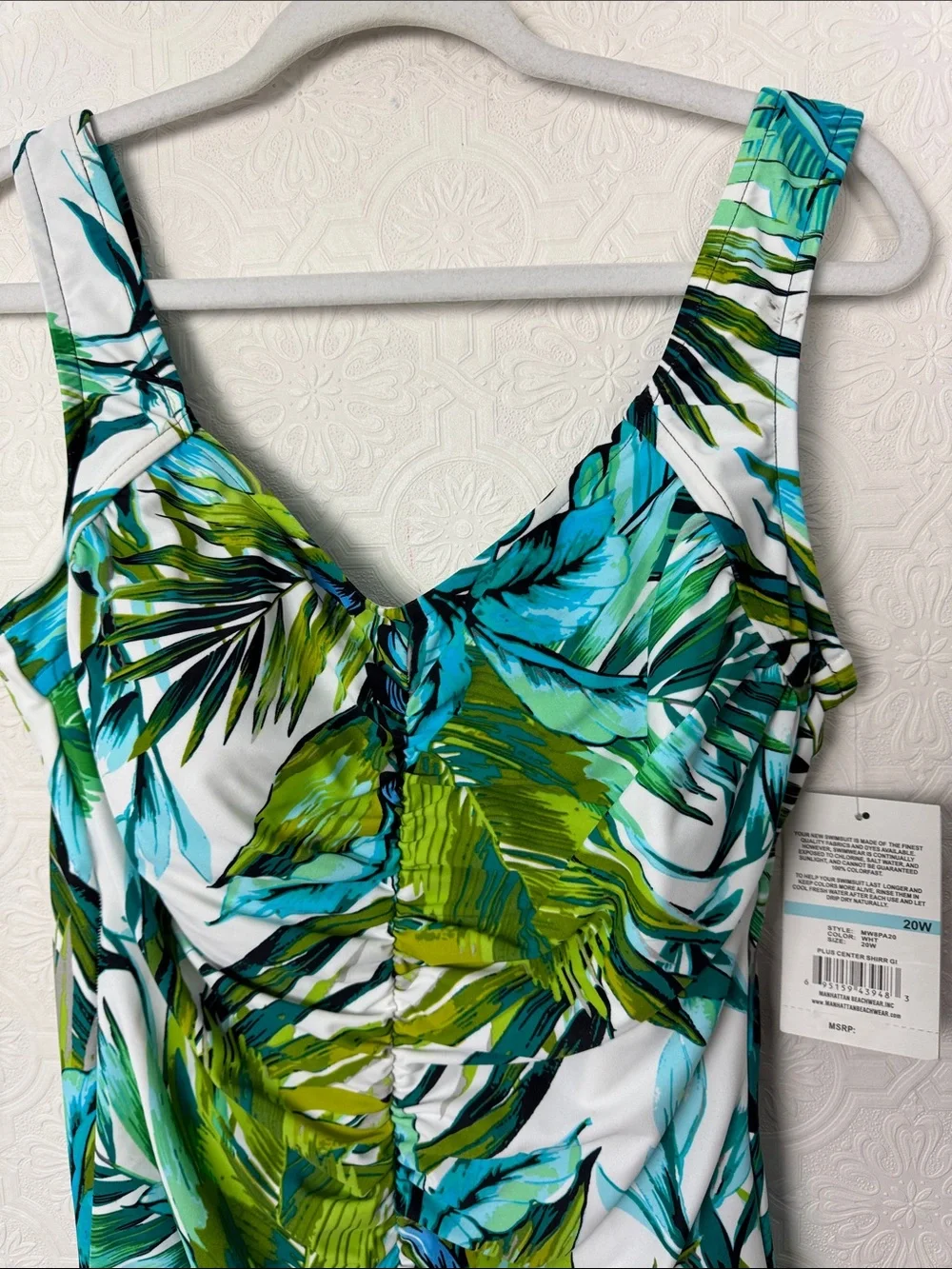 Maxine of Hollywood Tropical One Piece Swimsuit Plus Size 20W Tummy Control NWT - Picture 3 of 10